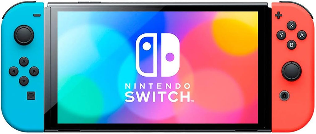 Switch OLED Model with Neon Blue and Red Joy-Con, Black Dock - 7" OLED Touchscreen, 64GB Internal Storage L29715
