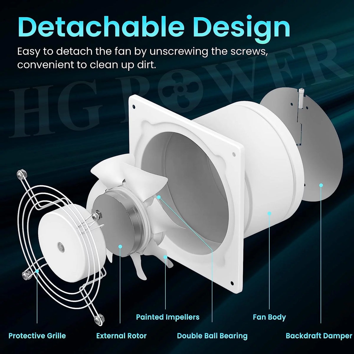White 6 Inch Wall Mount Exhaust Fan Z71518