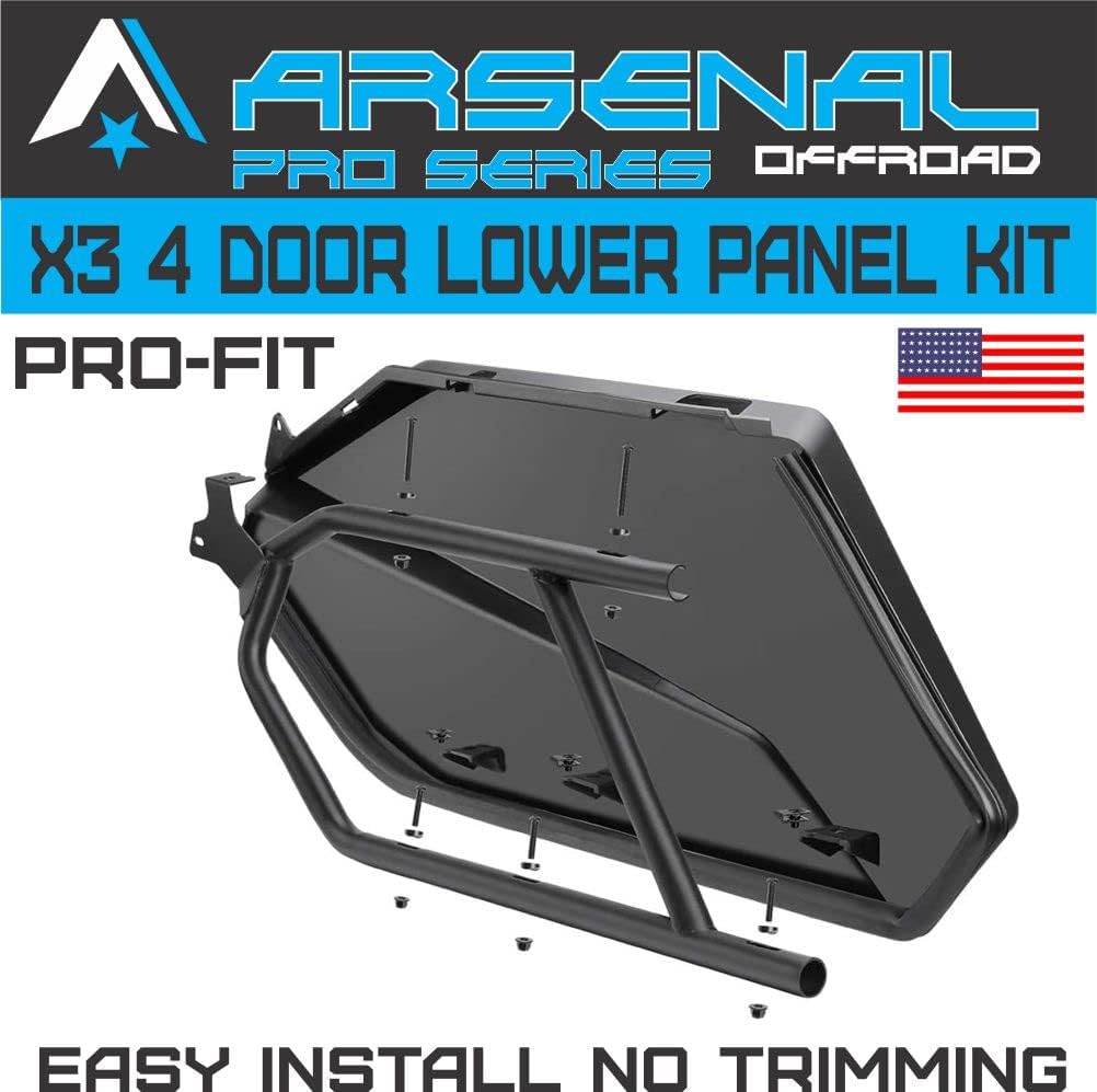 4 Door Panel Insert Kit with Alloy Frame for Can Am Maverick X3 Max RS DS 2017-2022 E251664