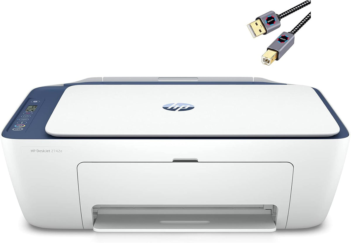 White Wireless Inkjet All-in-One Printer with Printer Cable O326803