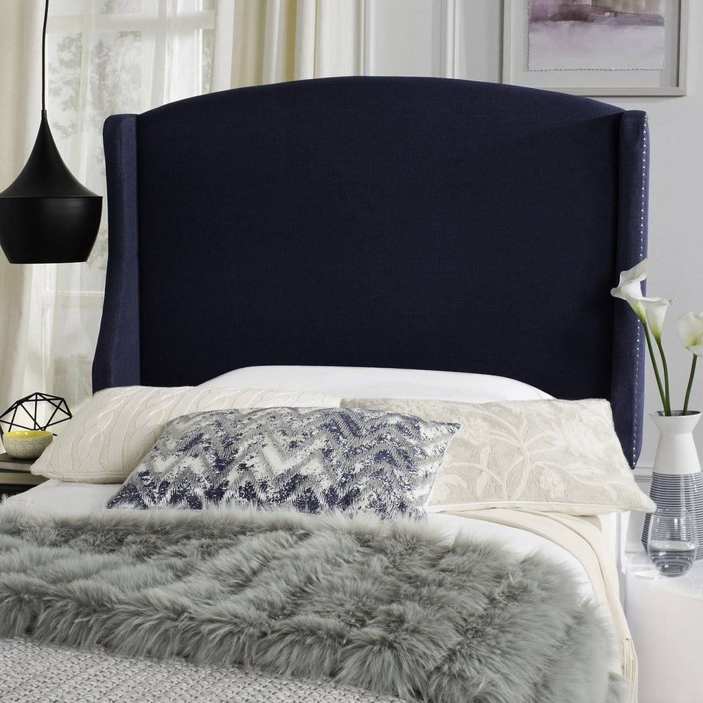 Navy Linen Headboard (Queen) H331