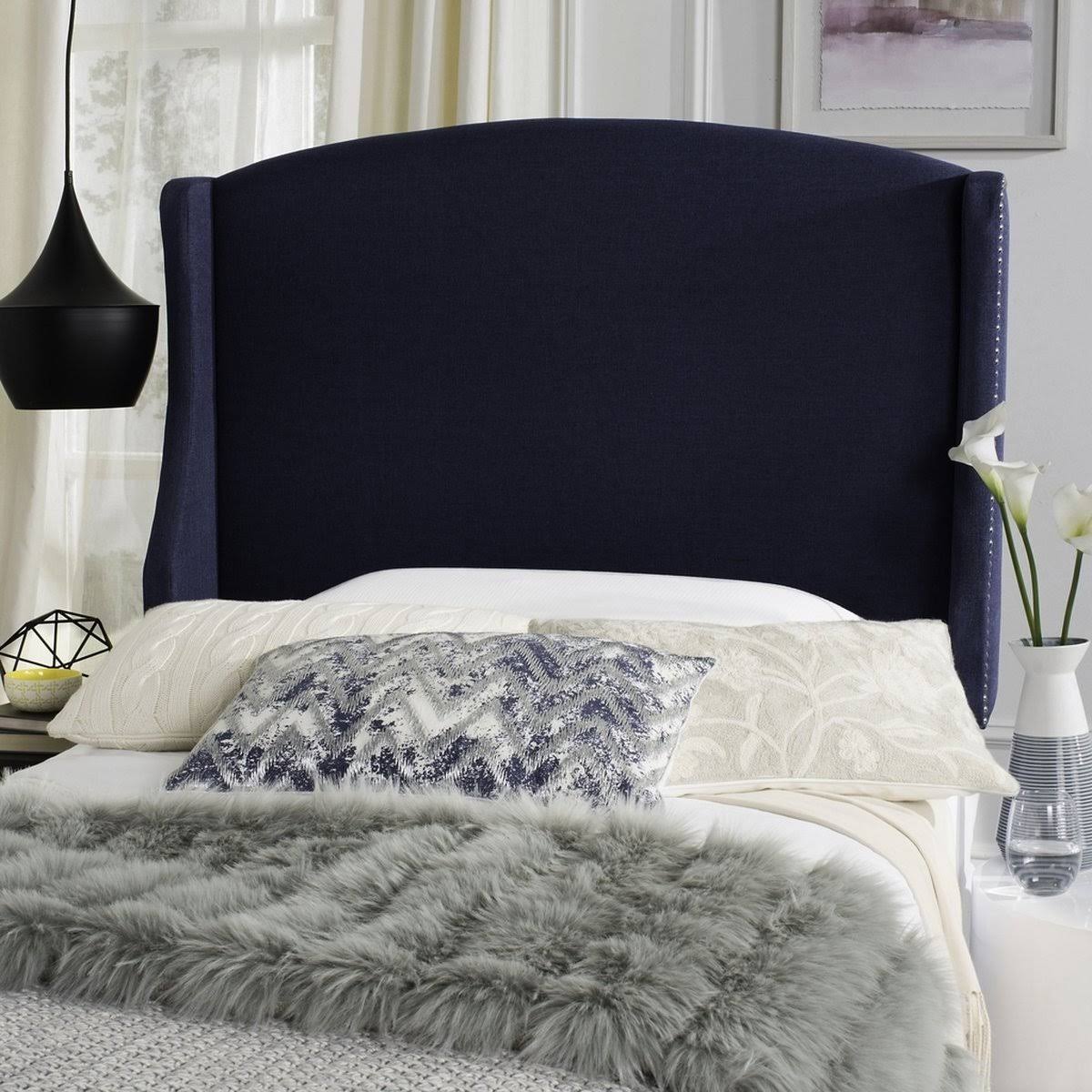 Navy Linen Headboard (Queen) H331
