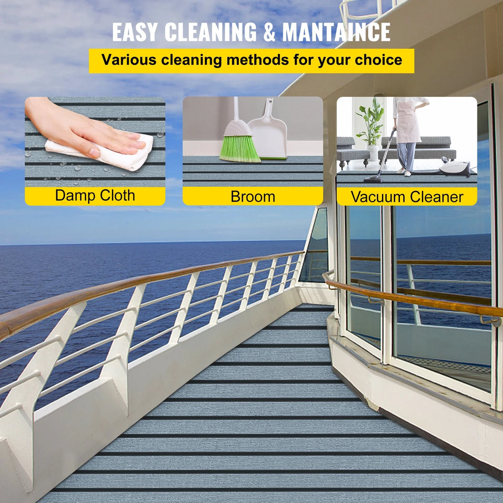 94.5 X 47.2 Inch EVA Foam Faux Teak Boat Decking Sheet 5MM Thick Non-Skid Self-Adhesive X9749