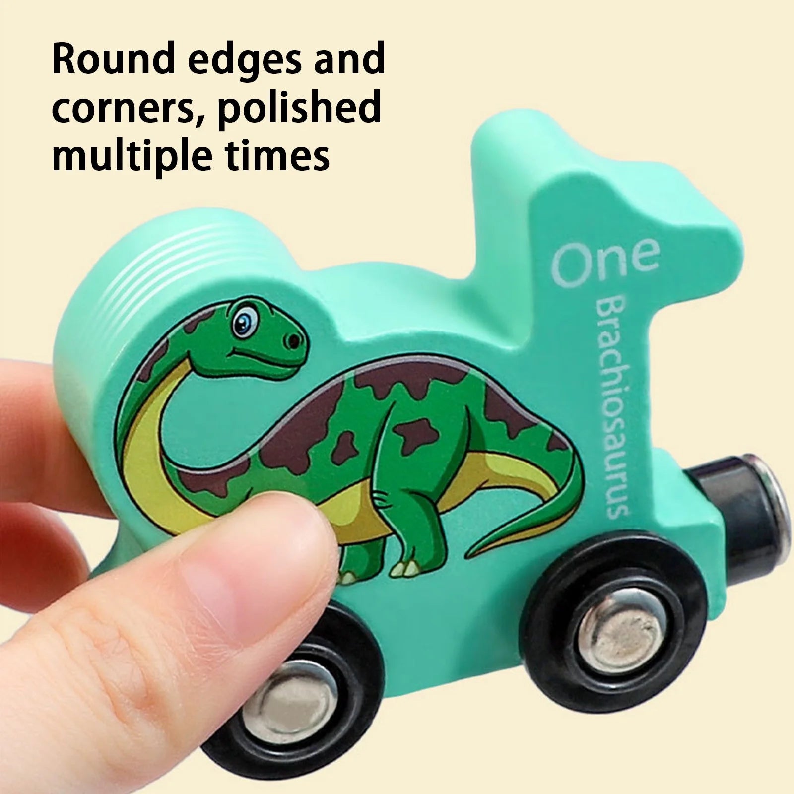 Magnetic Digital Train Wooden Building Block Toy Car A69881