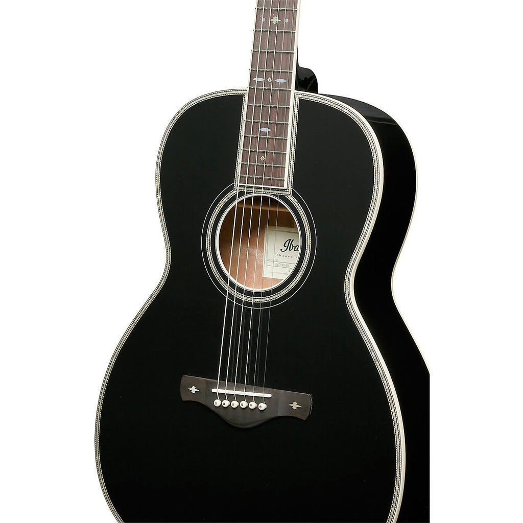 Black Grand Concert Acoustic Guitar V202