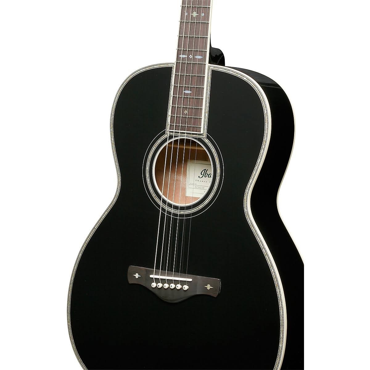 Black Grand Concert Acoustic Guitar V202
