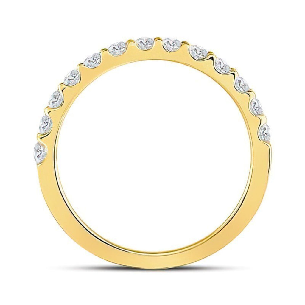 14k Yellow Gold Prong Set Diamond Ring Band Size 7 L5346
