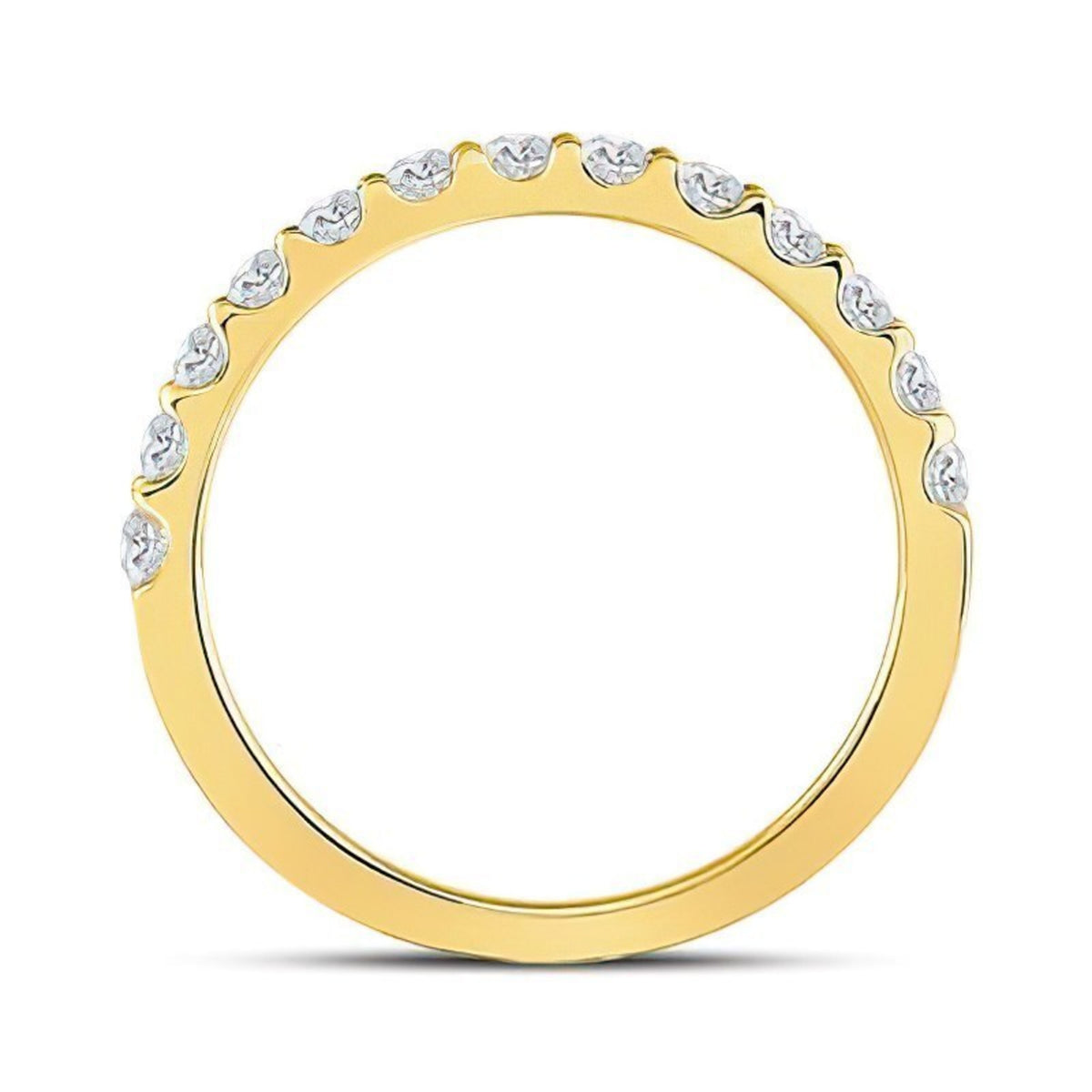 14k Yellow Gold Prong Set Diamond Ring Band Size 7 L5346