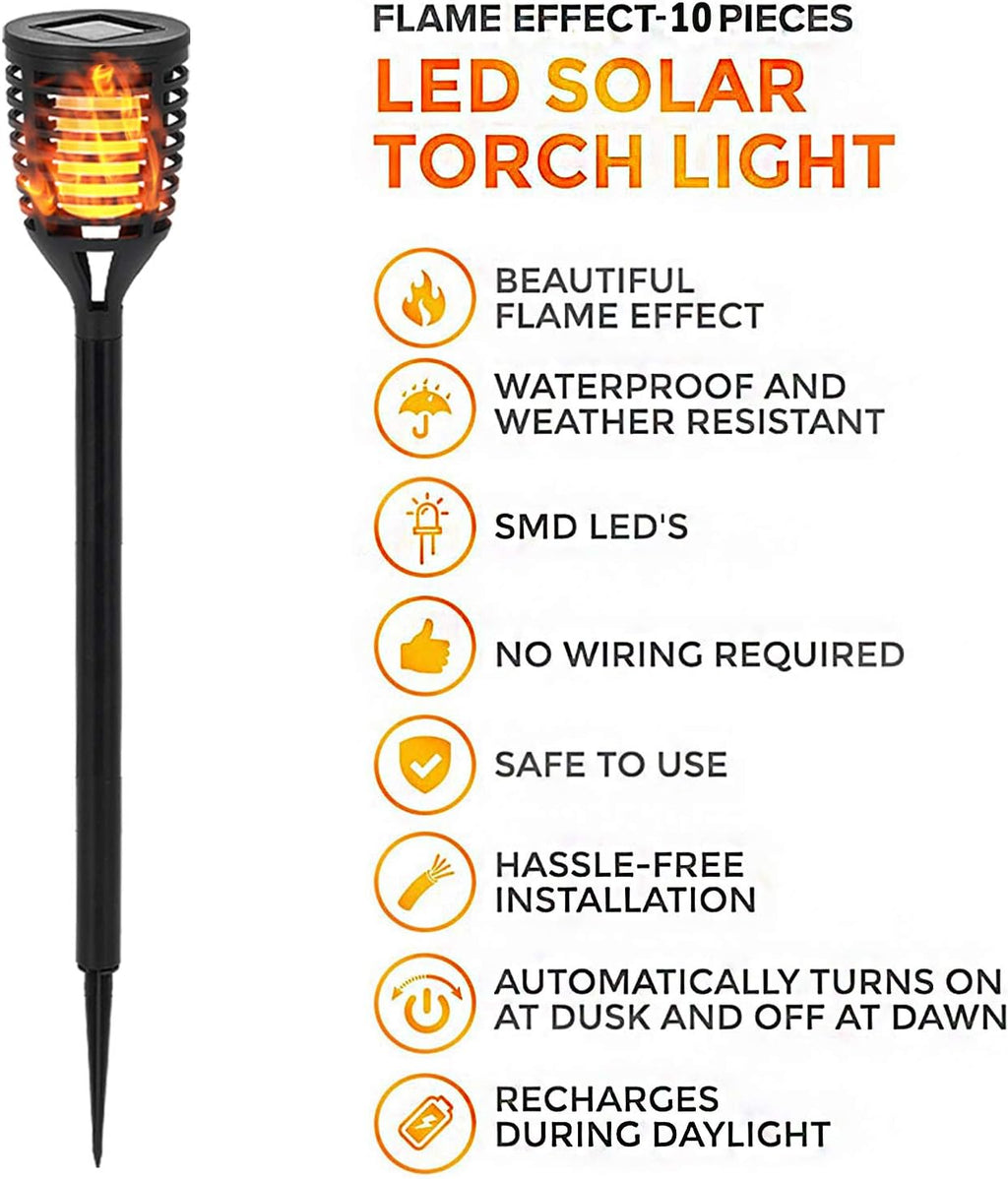 12PK Mini Solar Tiki Torches C80325