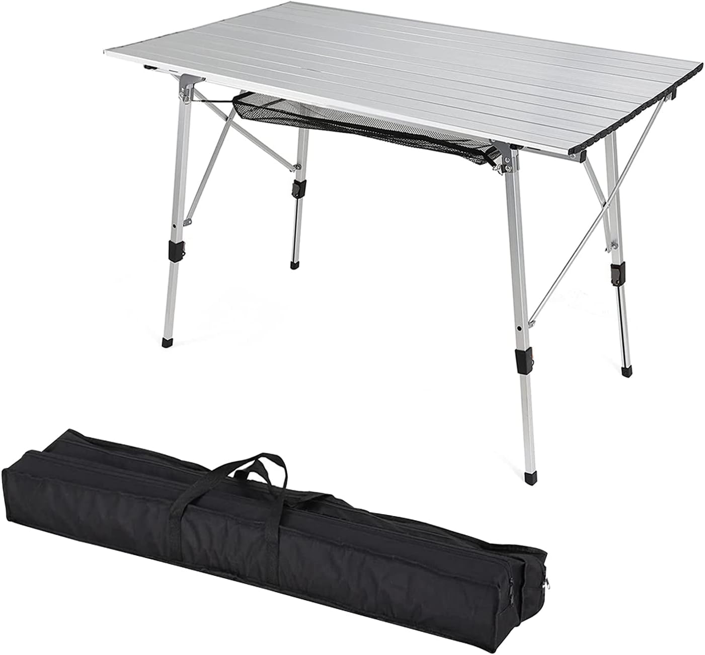35.4 Camping Table with Adjustable Legs, Aluminum Table with Carrying Bag A844832
