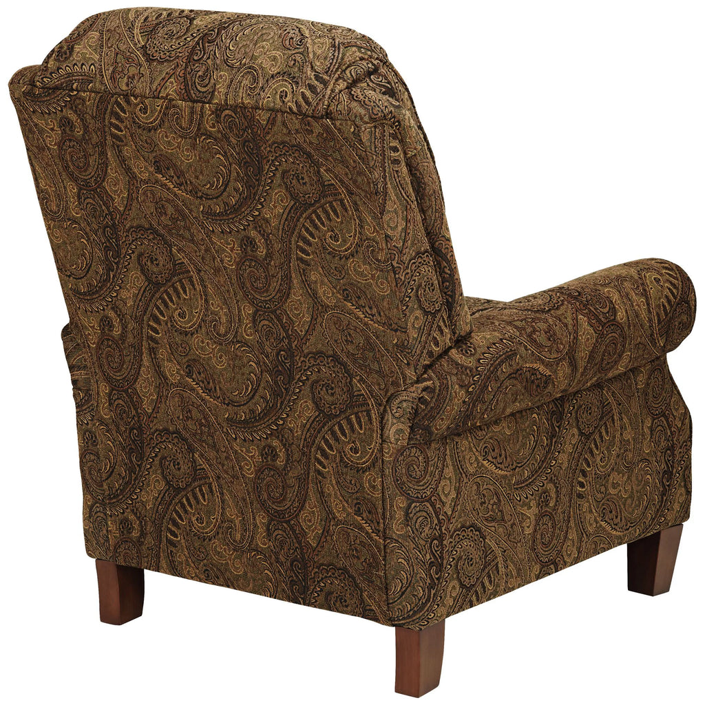 Warm Brown Paisley Patterned Fabric Recliner Chair X94940