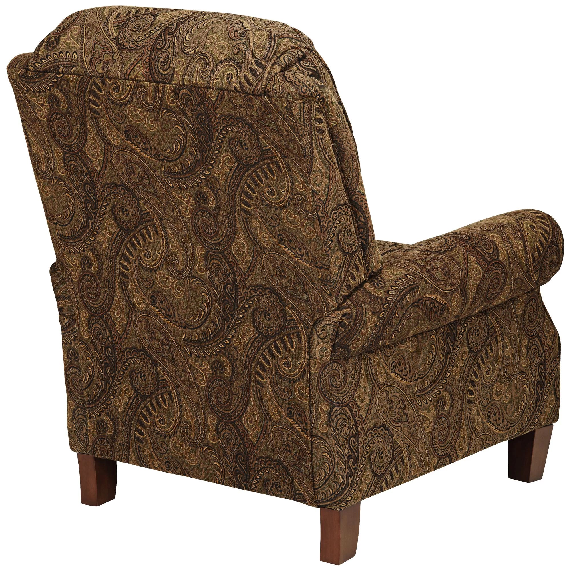 Warm Brown Paisley Patterned Fabric Recliner Chair X94940