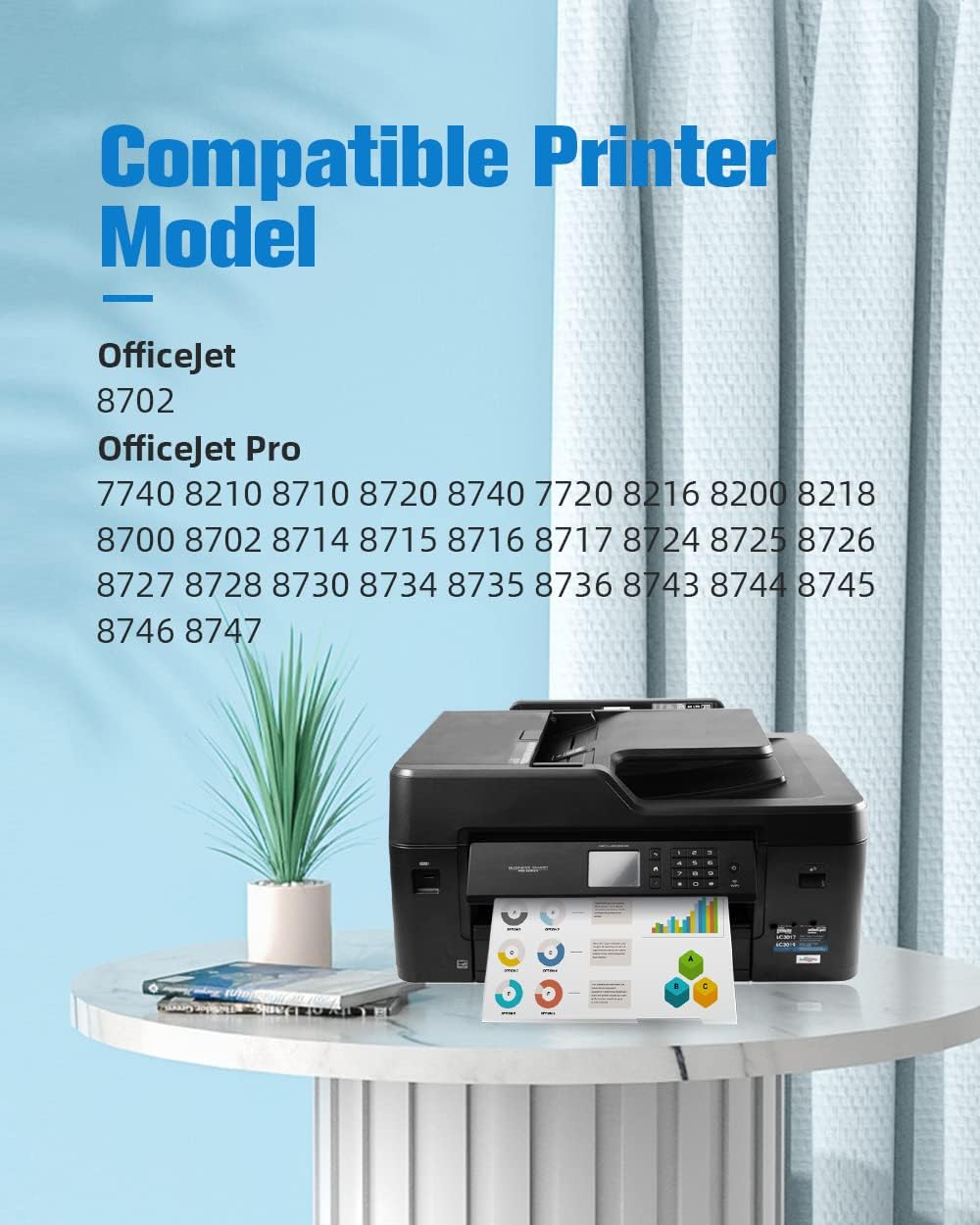 4 Pack Black Cyan Magenta Yellow Ink Cartridges for OfficeJet Pro Printer U39629