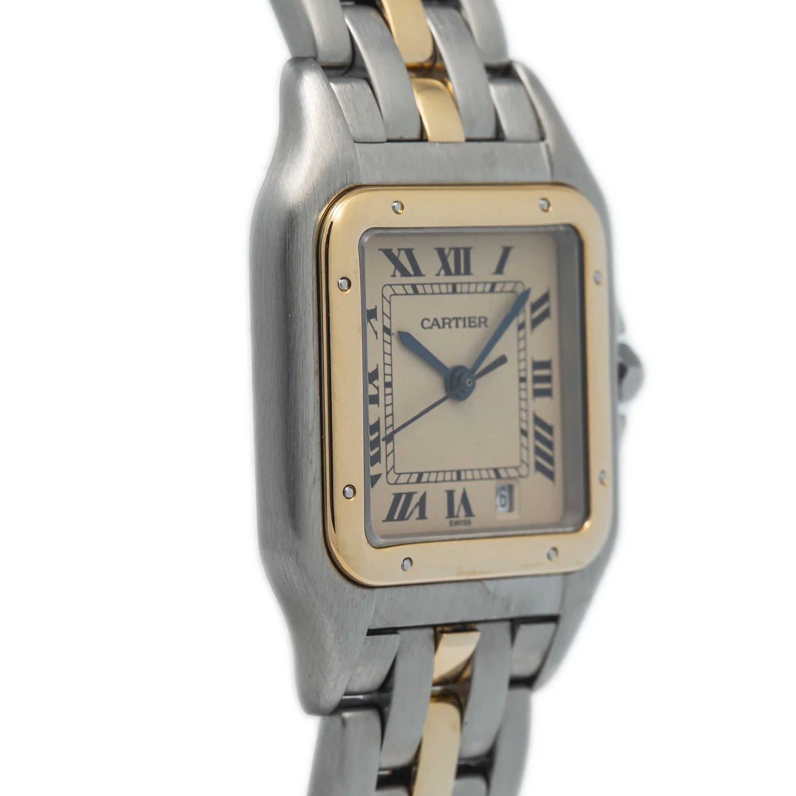18k Yellow Two Tone Quartz White Dial Watch 27mm N356