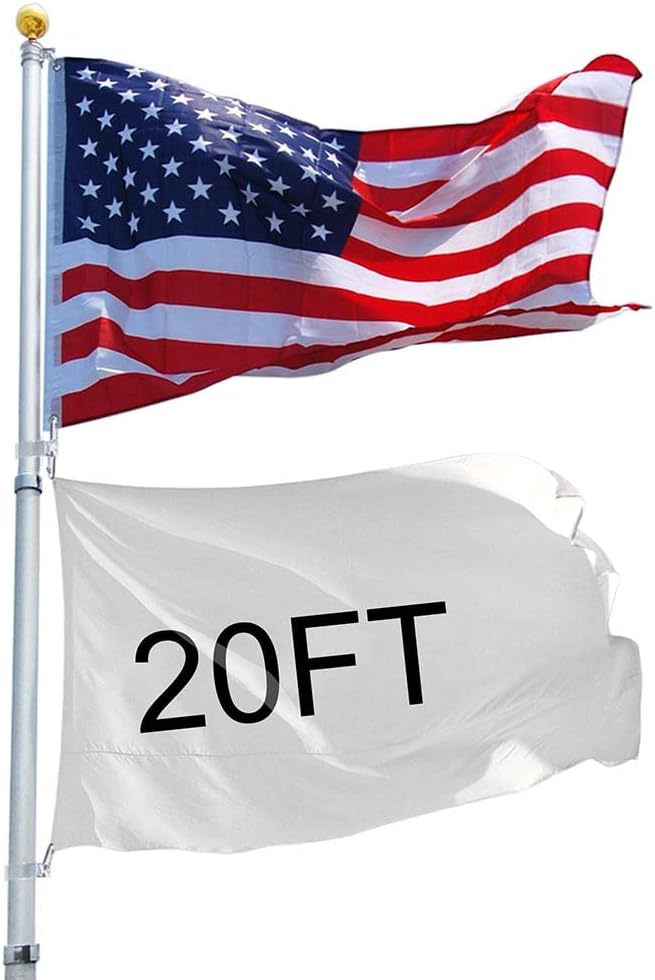 25FT Telescoping Aluminum Flagpole Kit with Tire Mount Base E98900
