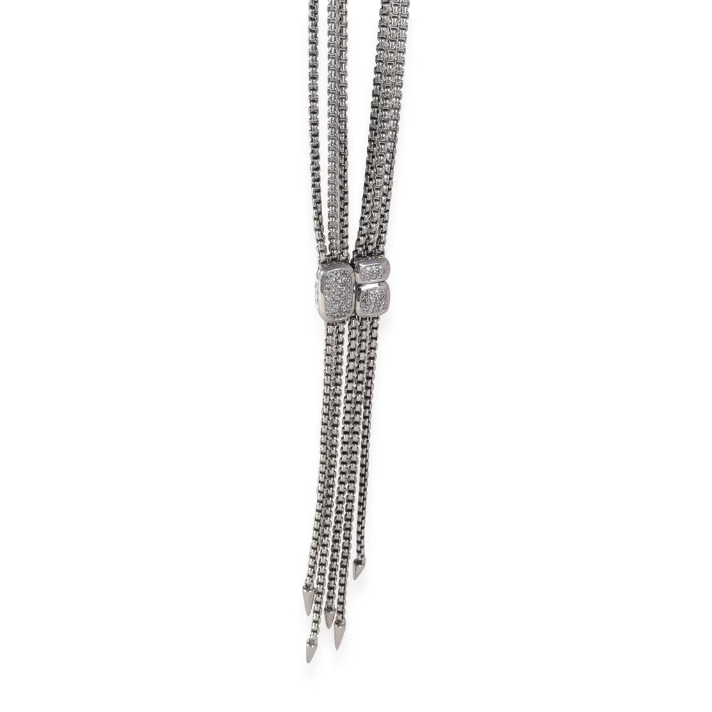 Sterling Silver Confetti Diamond Lariat Necklace M744