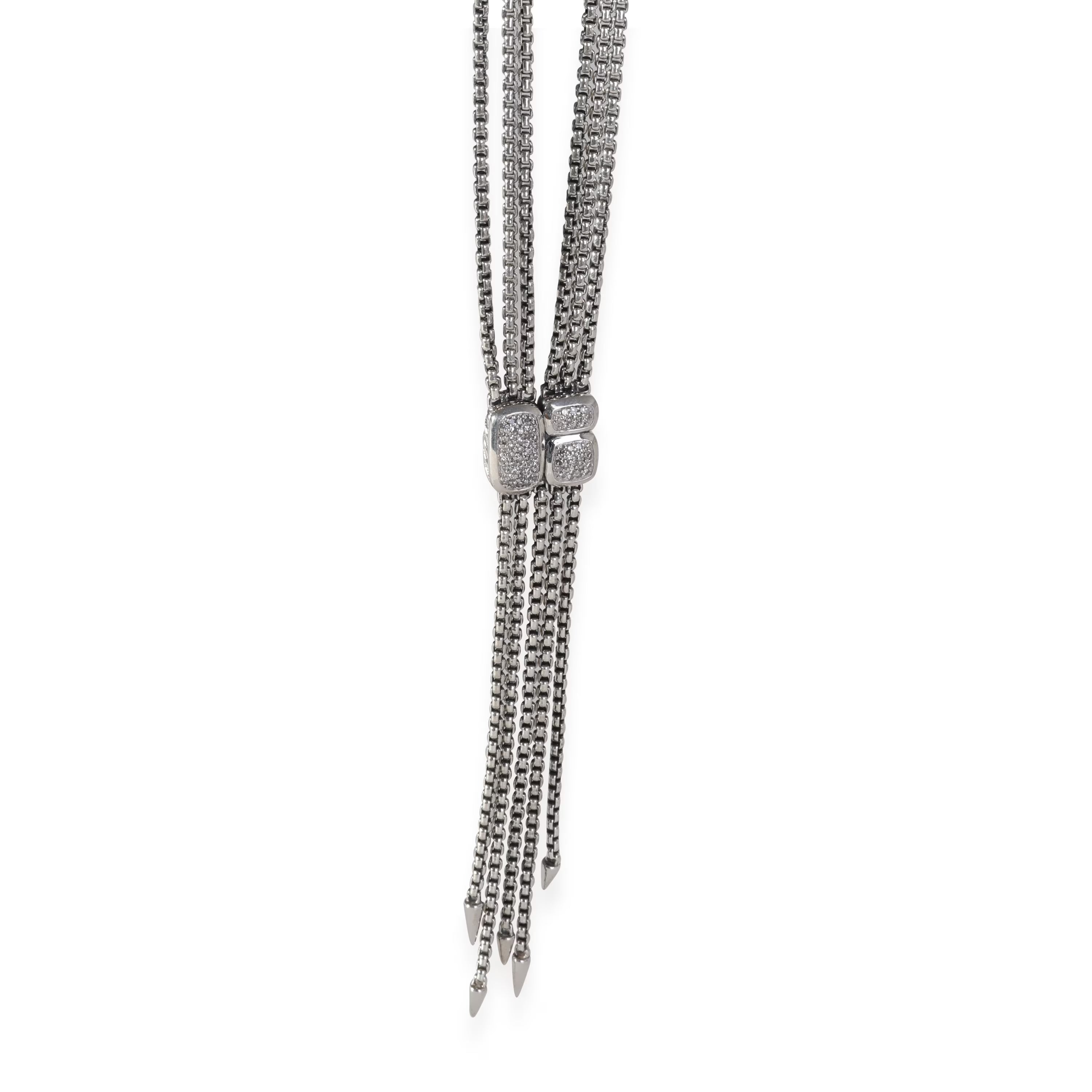 Sterling Silver Confetti Diamond Lariat Necklace M744