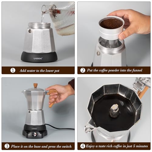 6 or 3cup Electric Espresso Coffee Maker C46935