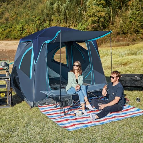 4 Person Instant Pop Up Camping Tent with Rain Fly and Carry Bag N122