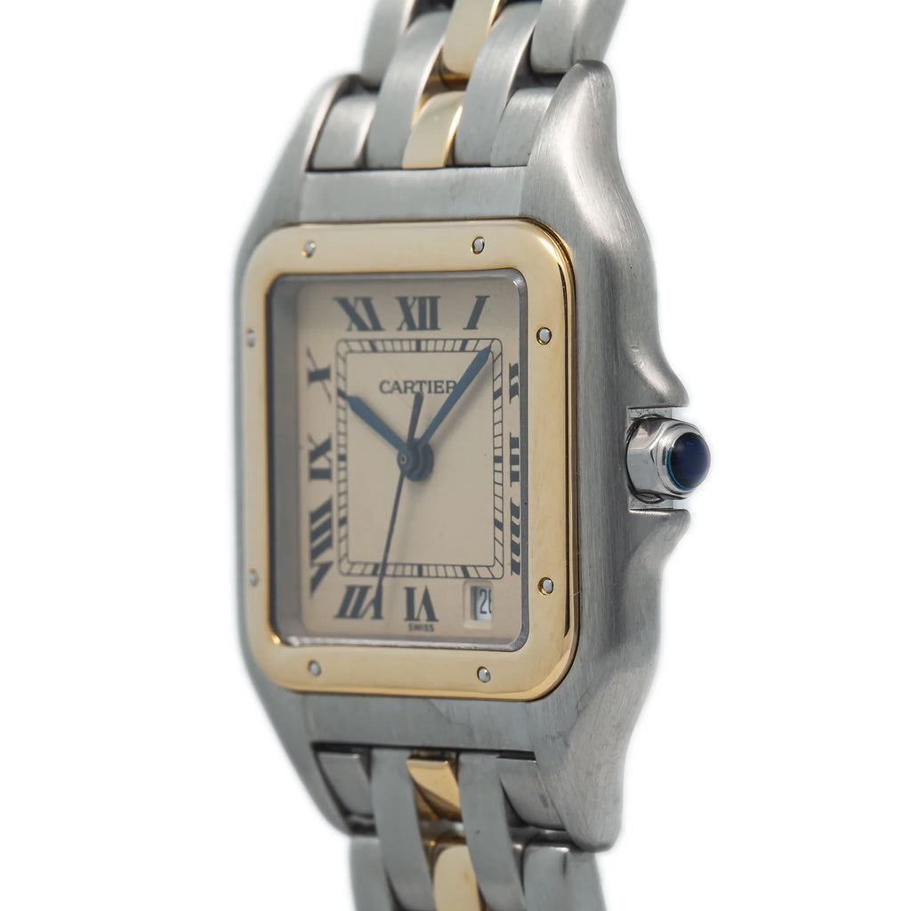 18k Yellow Two Tone Quartz White Dial Watch 27mm N356