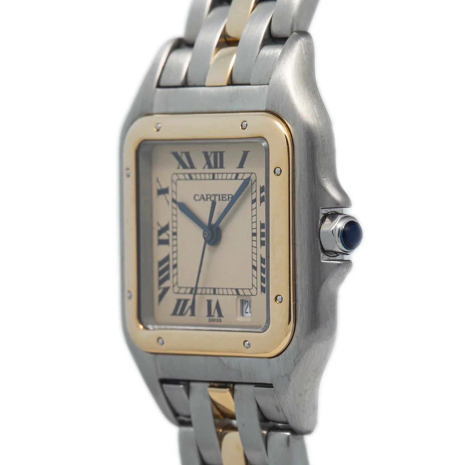 18k Yellow Two Tone Quartz White Dial Watch 27mm N356