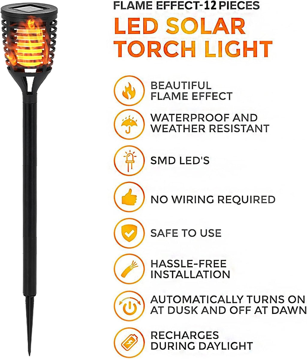 12PK Mini Solar Tiki Torches C80325