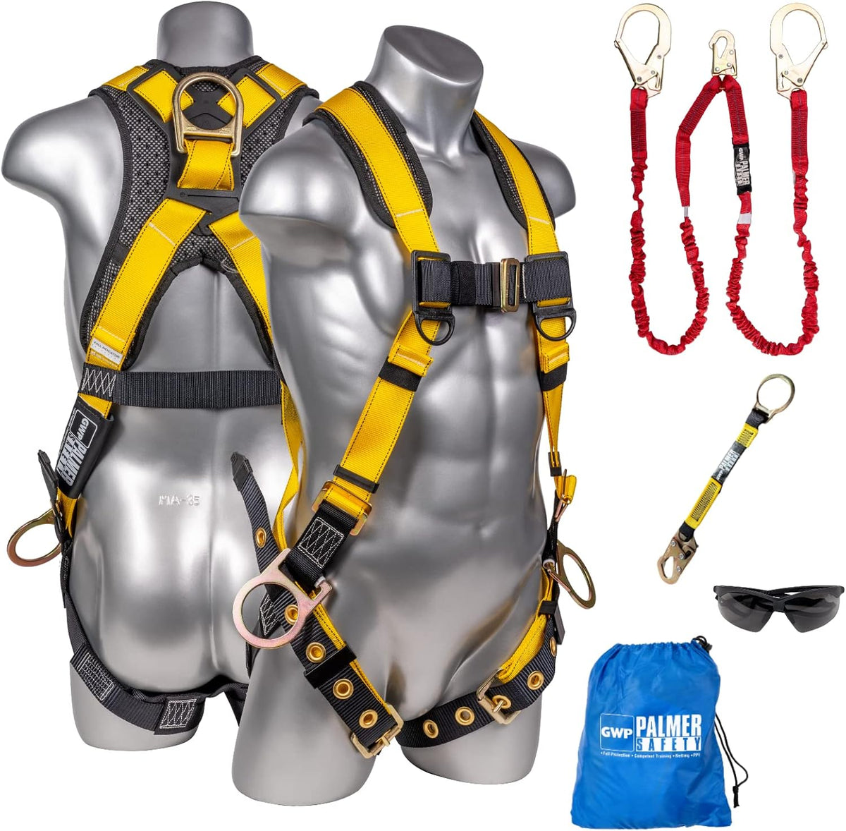 Full Body Harness with 5 Point Adjustment, Dorsal D-ring, Grommet Legs, Side D Rings, Fall Indicators P257038