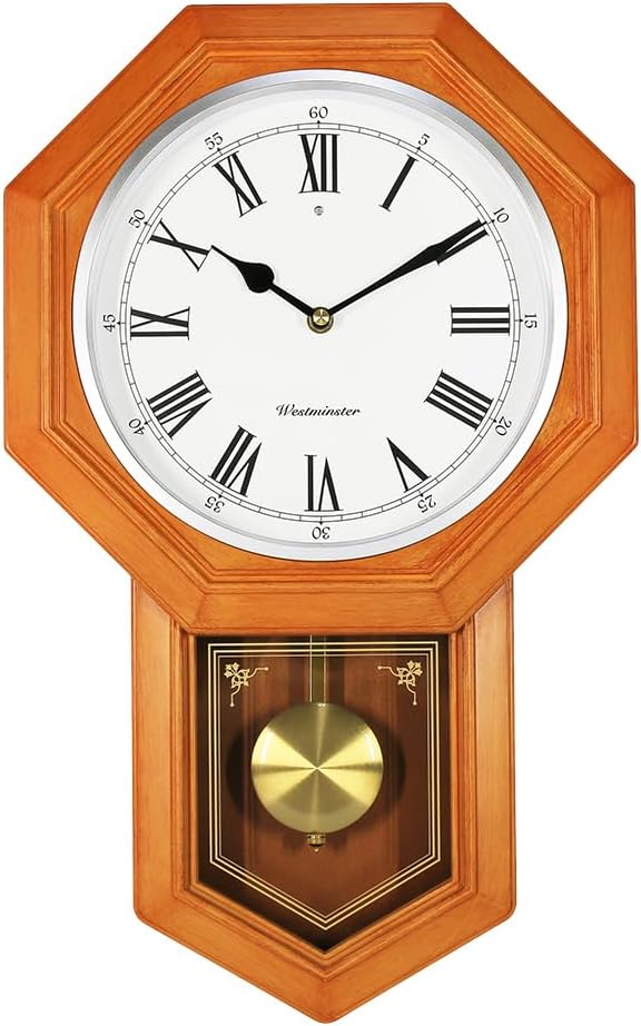Plastic Pendulum Clock Wood Grain Color H931943