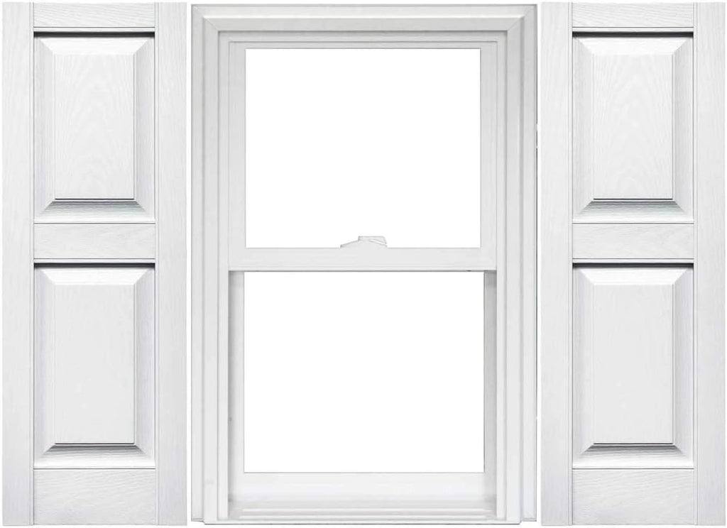 Raised Panel Vinyl Shutters (1 Pair) - 14.75 x 75 Musket Brown J865383