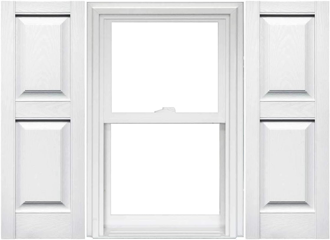Raised Panel Vinyl Shutters (1 Pair) - 14.75 x 75 Musket Brown J865383