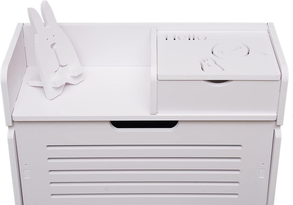 White 2 Tier Narrow Shoe Cabinet H718