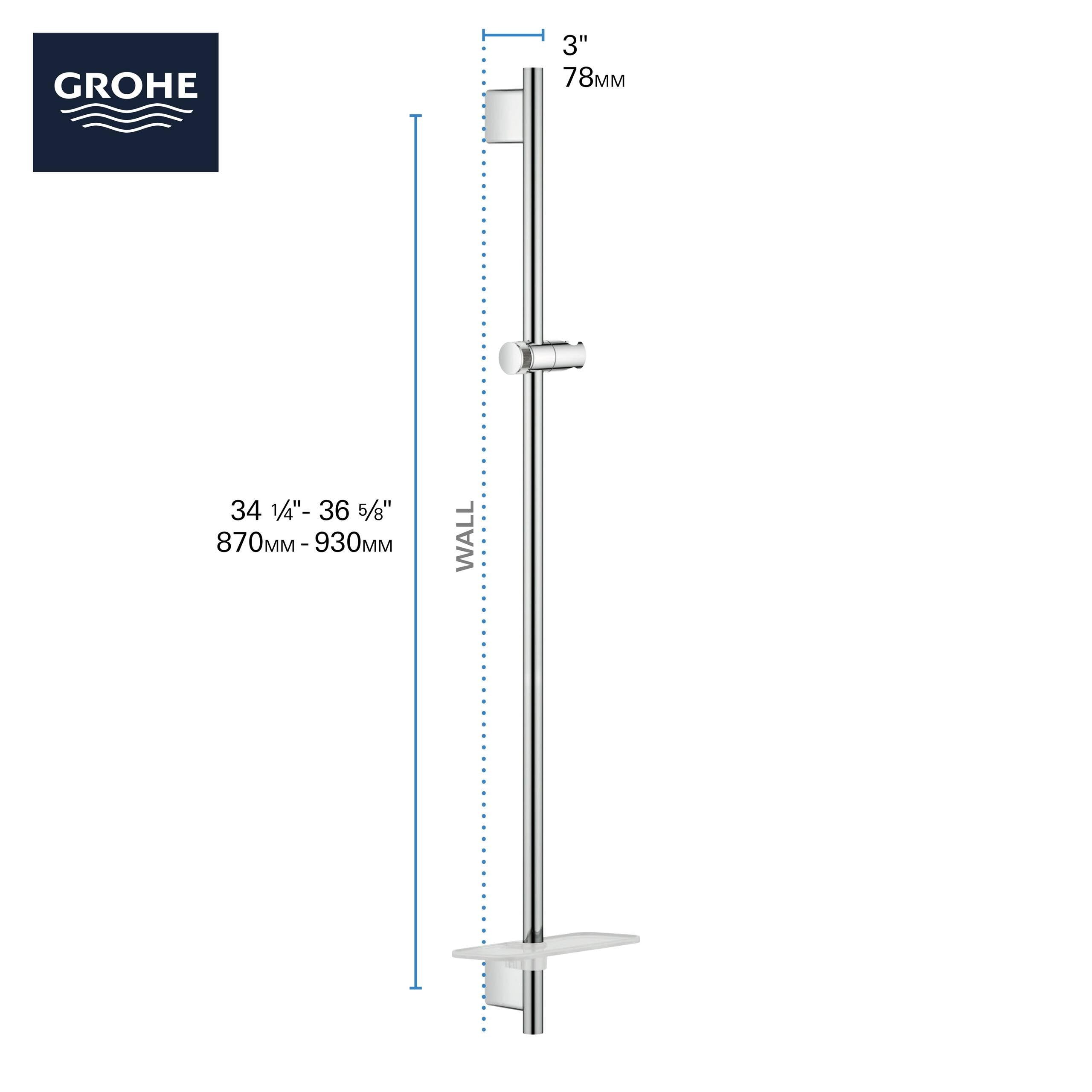 Starlight Chrome Shower Slide Bar T6764