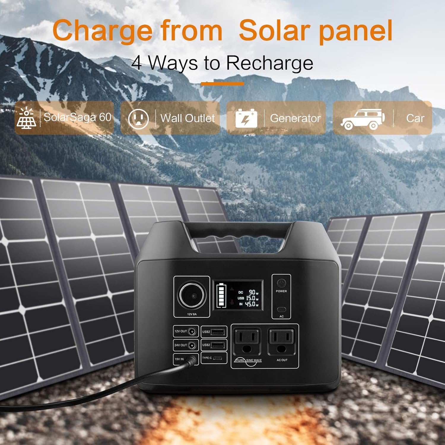 300W Portable Power Station 298Wh Lithium Battery with 8 Outputs F5206