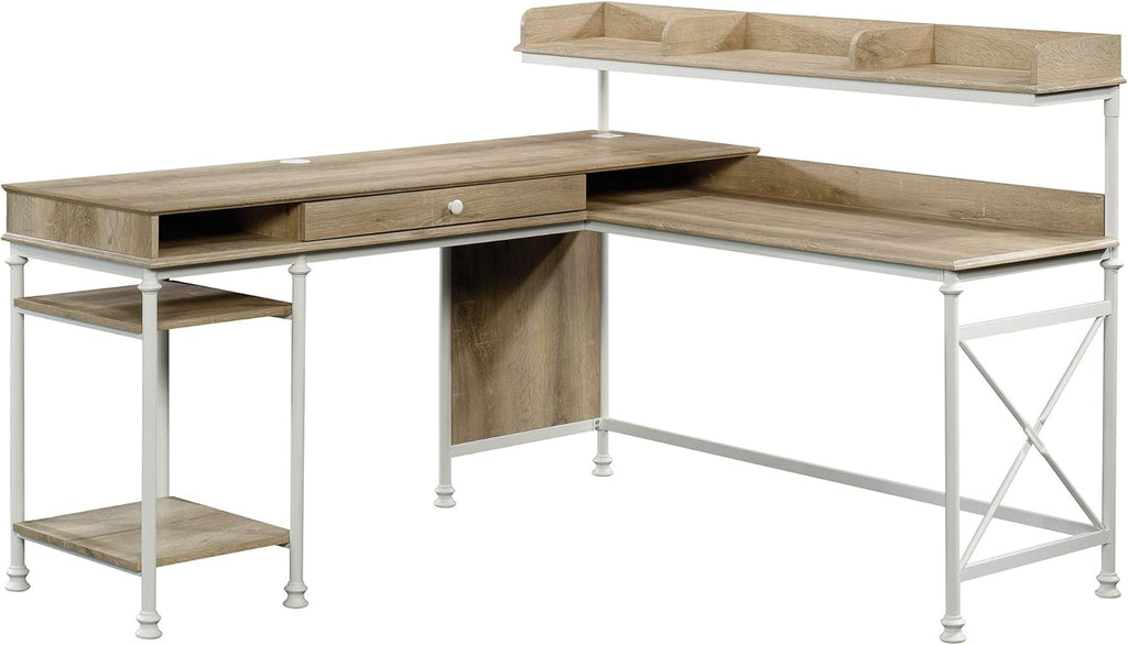Coastal Oak L-Shaped Desk F5136
