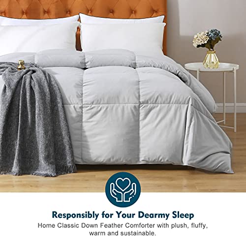 100% Organic Cotton Quilted Medium Warm King Comforter (106x90, Ivory White) U612305