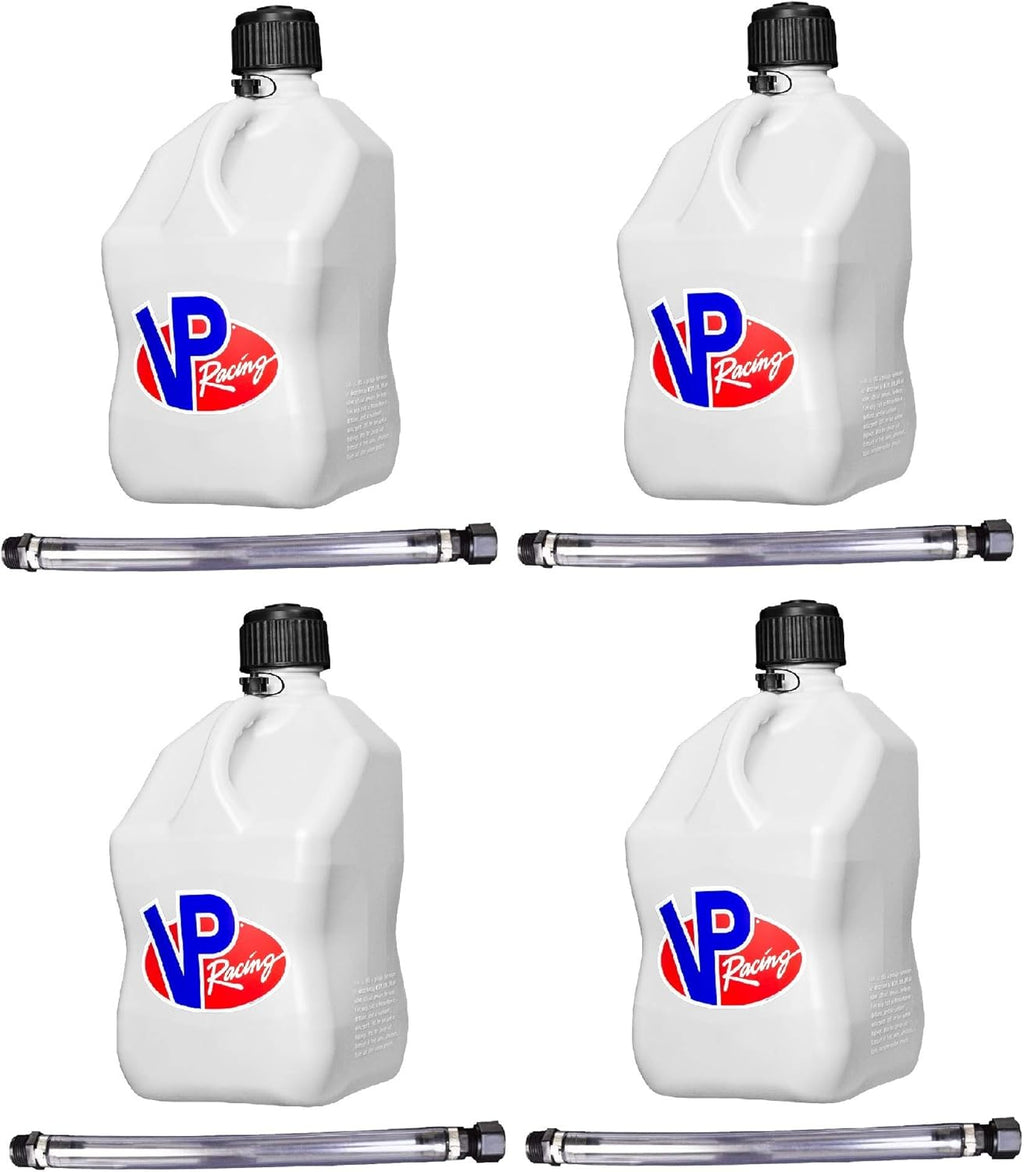 5-Gallon White Square Utility Container with Standard Hose (4 Pack) P92893