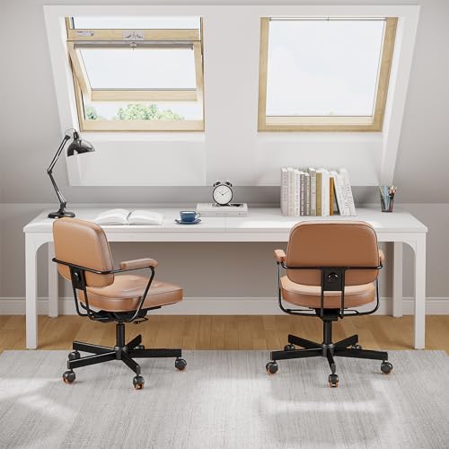 78.7" Extra Long Double Workstation Desk (Light Walnut) C85821