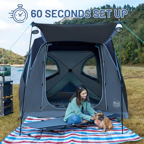 4 Person Instant Pop Up Camping Tent with Rain Fly and Carry Bag N122