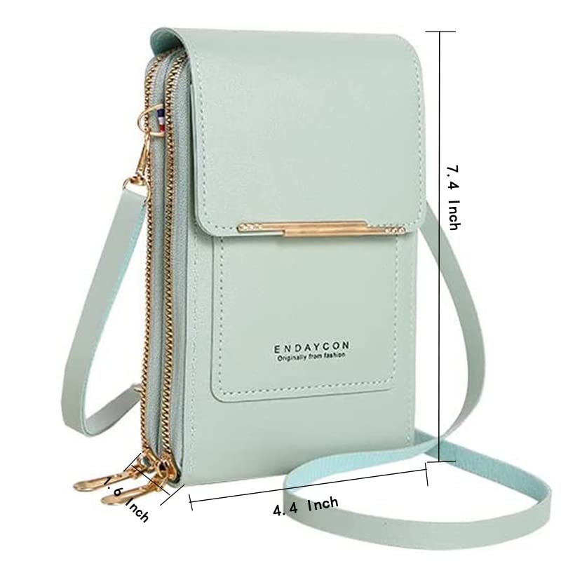 Anti-Theft Leather Small Crossbody Cell Phone Purse Wallet with Shoulder Strap X529671