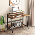 Retro 31.5 Inch Compact Computer Desk with Storage K70297