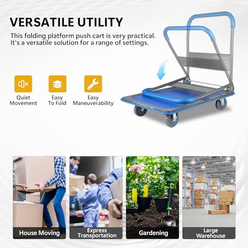 Foldable Push Cart Dolly 330 lbs. Capacity Hand Truck H8715