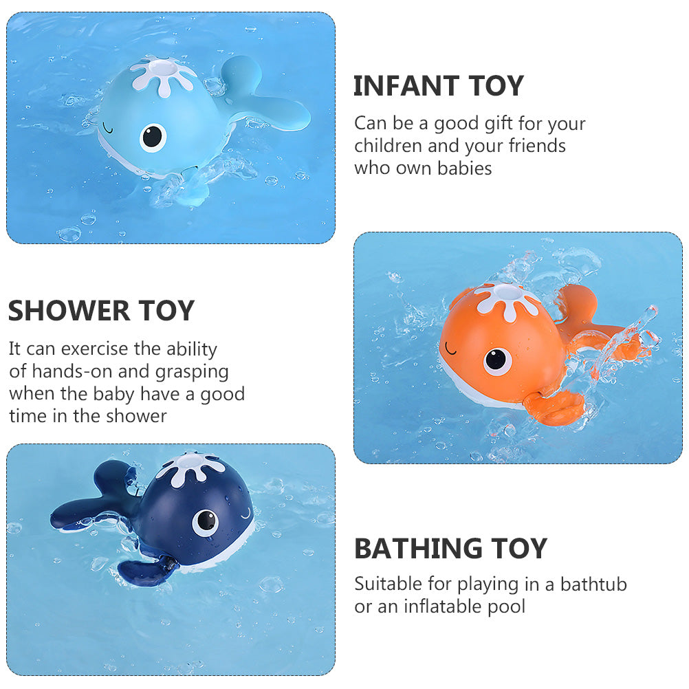 3 Pcs Wind Up Whale Bath Toys T2751