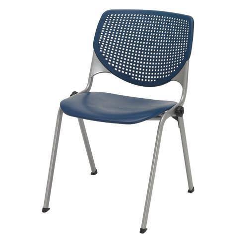 Sky Blue Poly Stack Chair with Perforated Back P45502