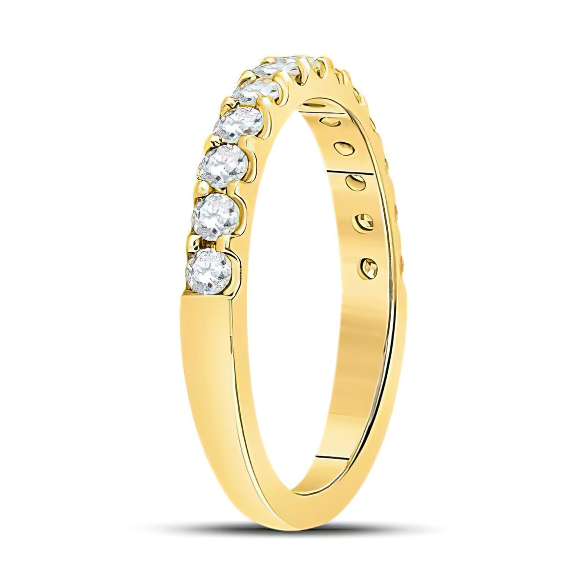 14k Yellow Gold Prong Set Diamond Ring Band Size 7 L5346