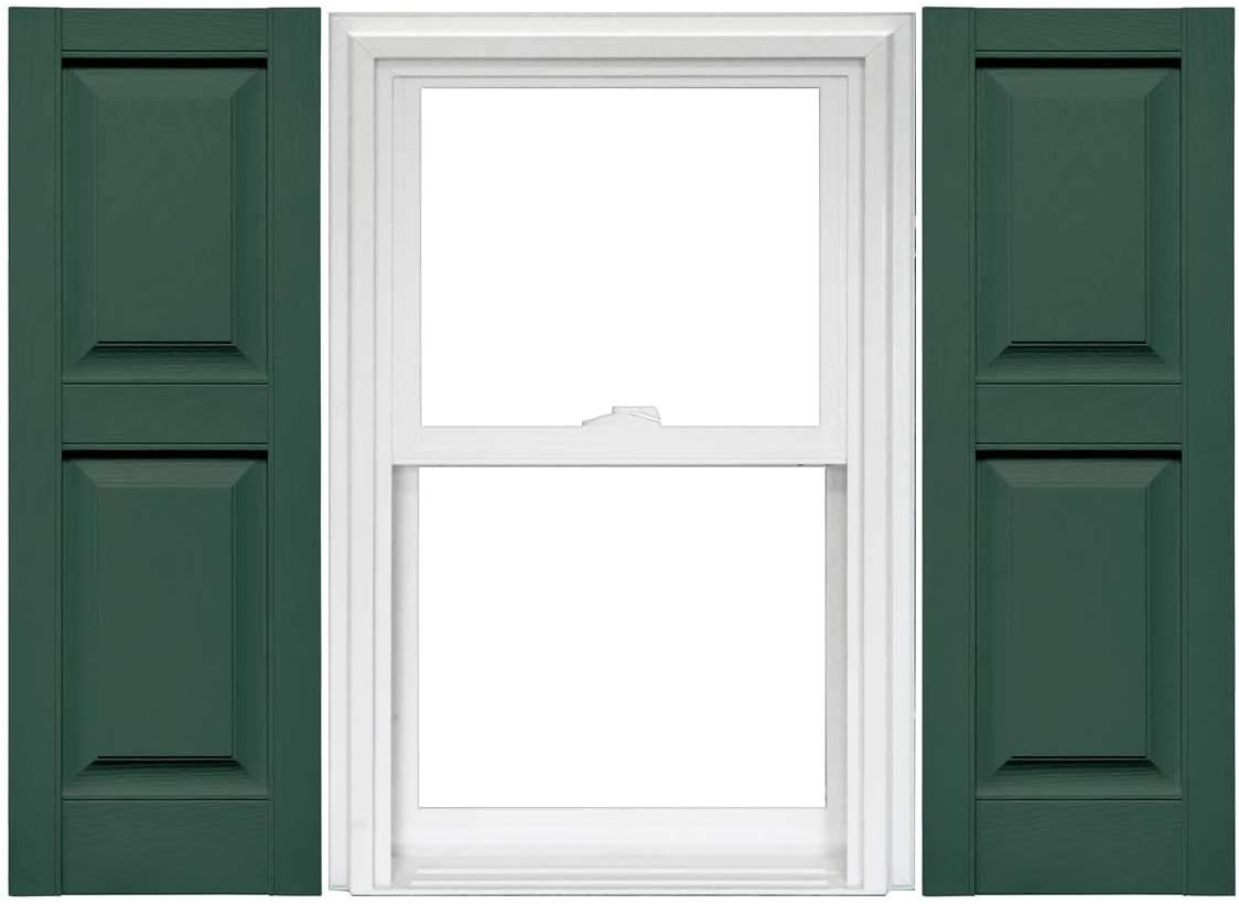 Raised Panel Vinyl Shutters (1 Pair) - 14.75 x 75 Musket Brown J865383