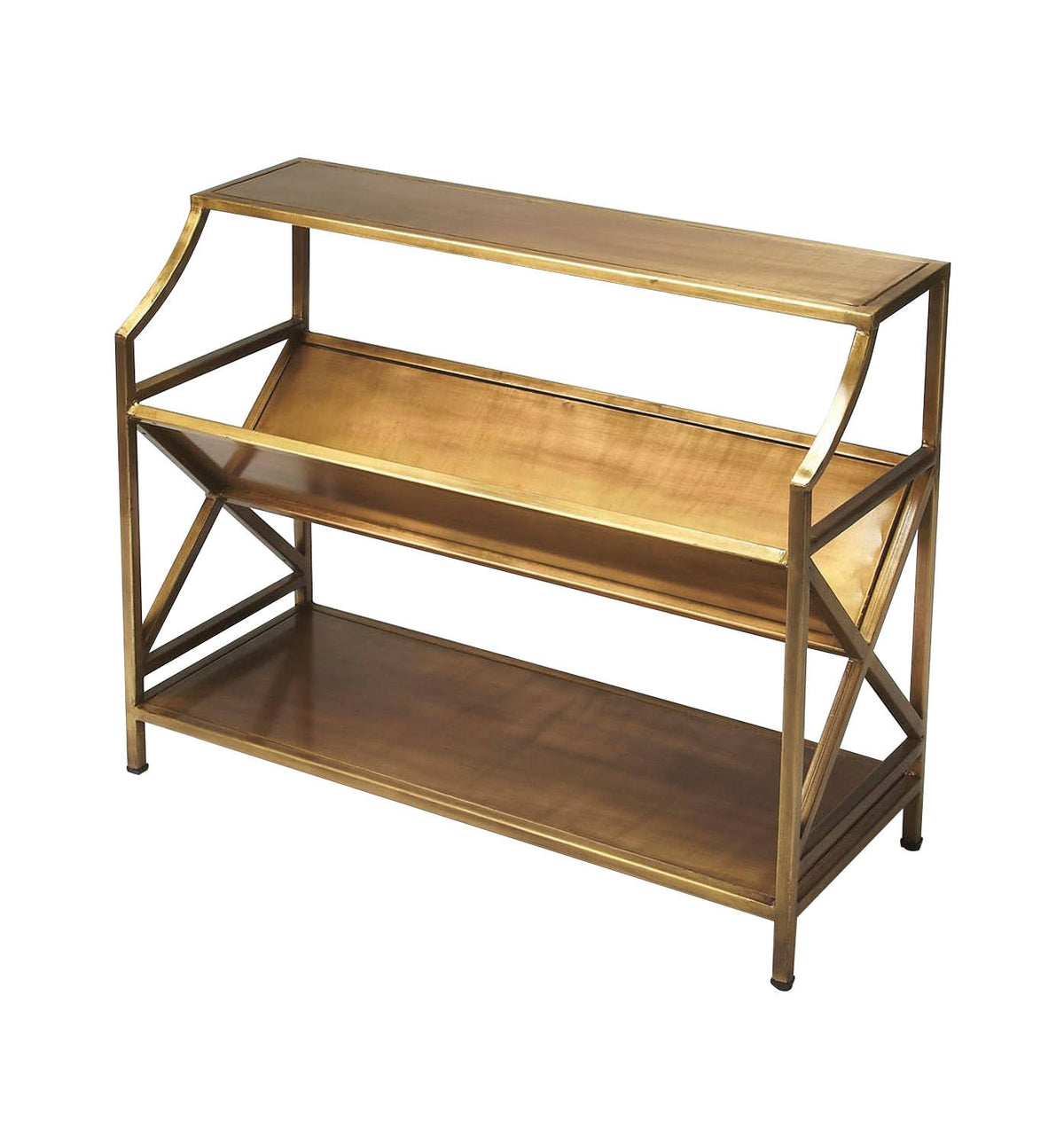 Antique Gold Rectangular Bookcase Q101757