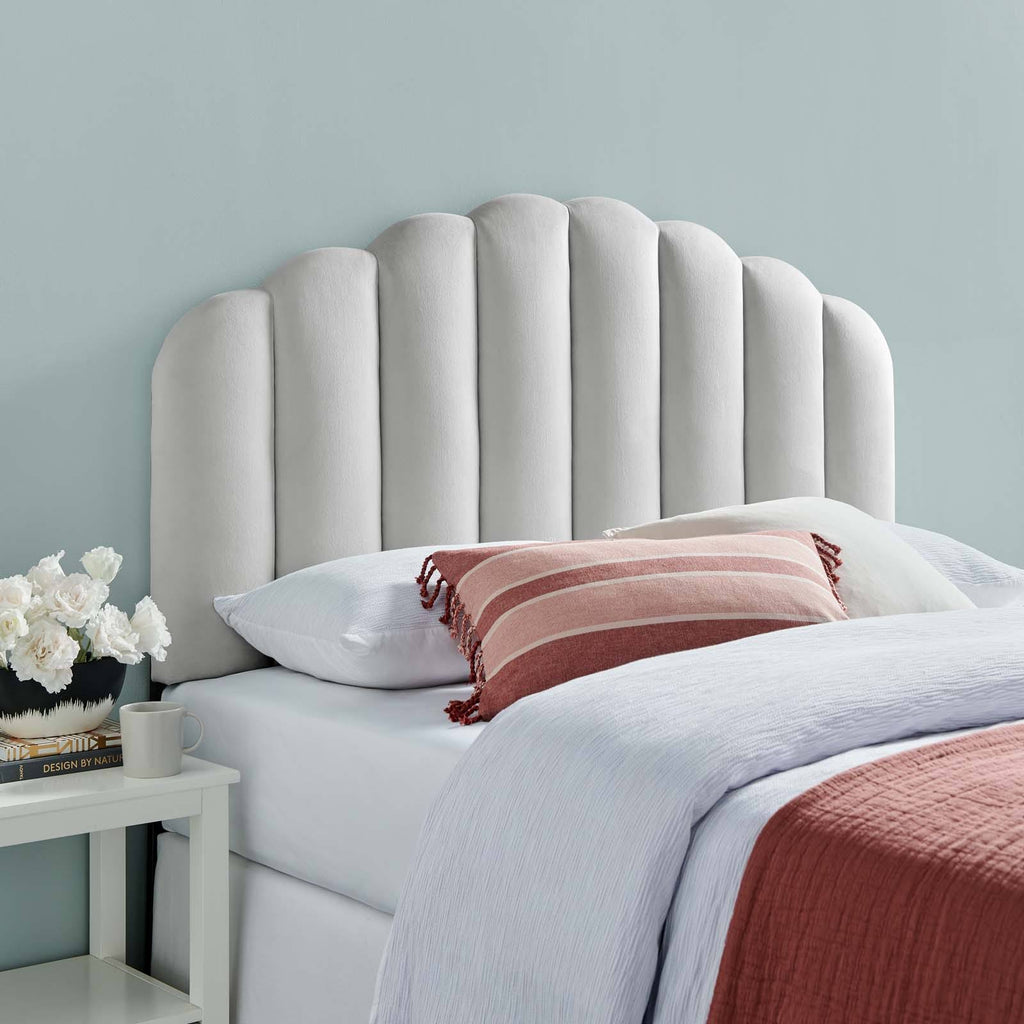 White Velvet King/California King Headboard X220
