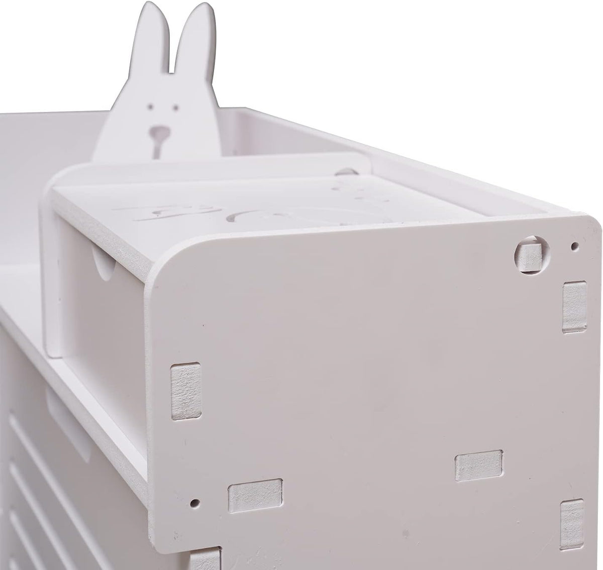 White 2 Tier Narrow Shoe Cabinet H718