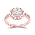10kt Rose Gold Diamond Circle Cluster Ring 1/2 Cttw Size 7.5 R945