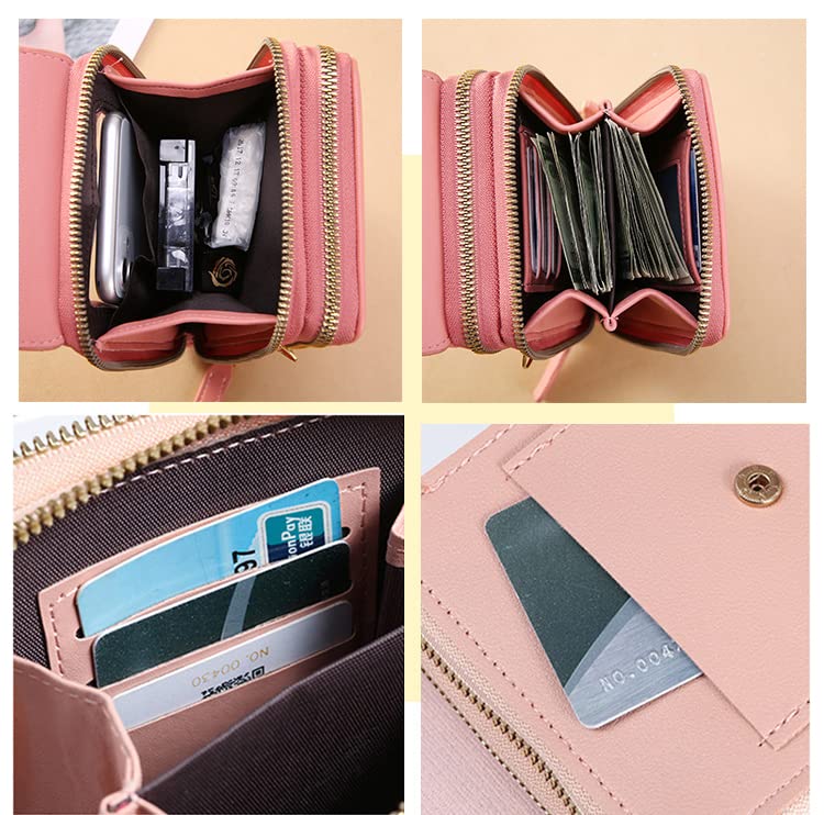 Anti-Theft Leather Small Crossbody Cell Phone Purse Wallet with Shoulder Strap X529671